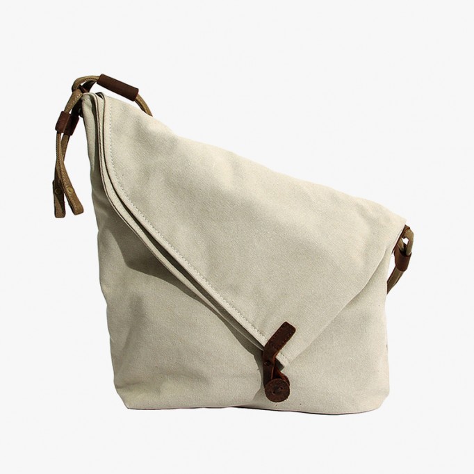 Crazy Horse Canvas &amp;#038; Leather Messenger Bag