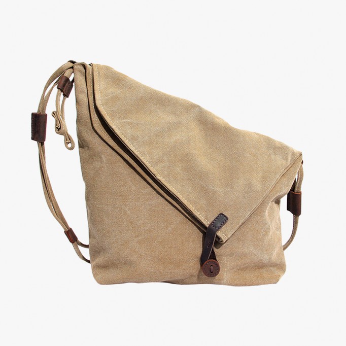 Crazy Horse Canvas &amp;#038; Leather Messenger Bag