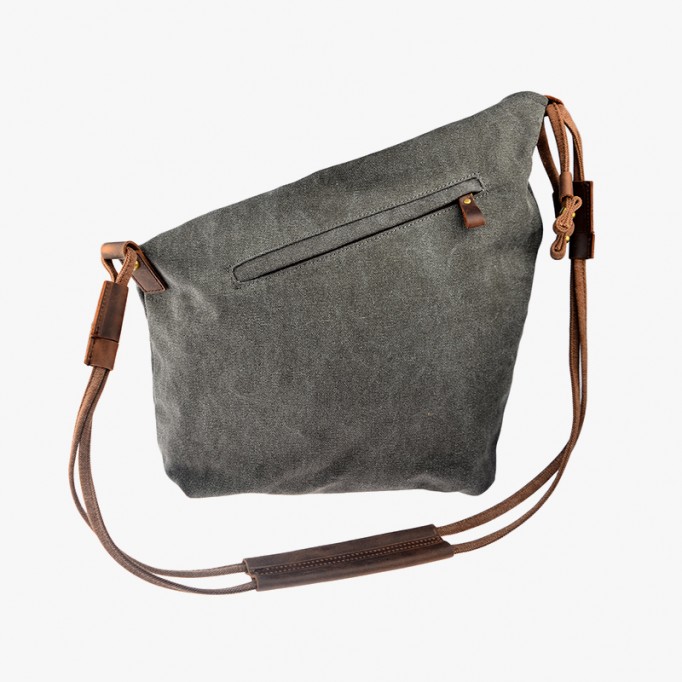 Crazy Horse Canvas &amp;#038; Leather Messenger Bag