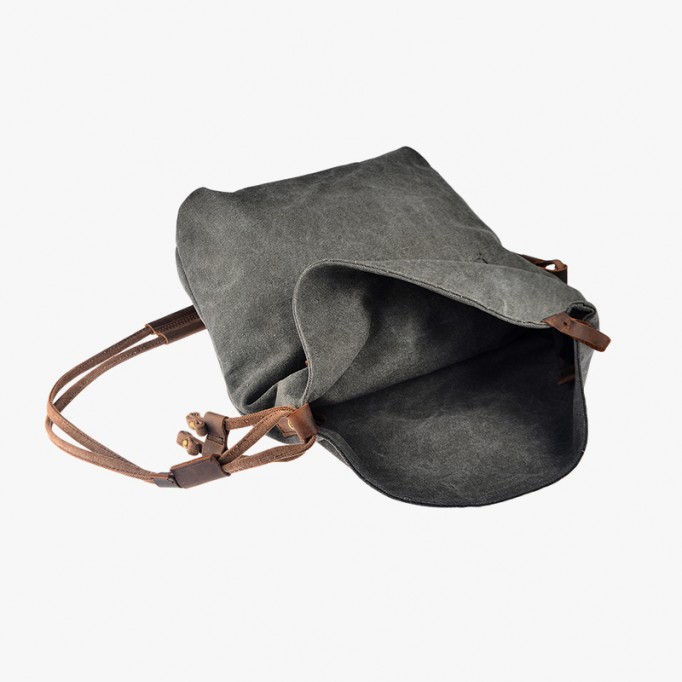 Crazy Horse Canvas &amp;#038; Leather Messenger Bag