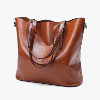 Oil Wax Leather Shoulder Bag